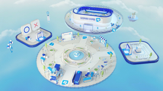 삼성화재 자체 메타버스 '썸'에서 열린 '삼성화재 다이렉트 착' 브랜드 런칭 행사장 전경. /삼성화재 제공